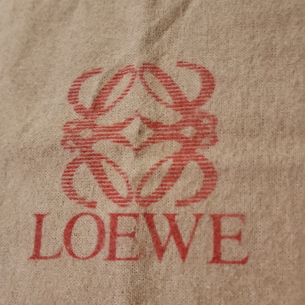 Authentic Loewe Drawstring Dust Bag in Brown with Red Logo 15" X 14 1/2" - Picture 2 of 3